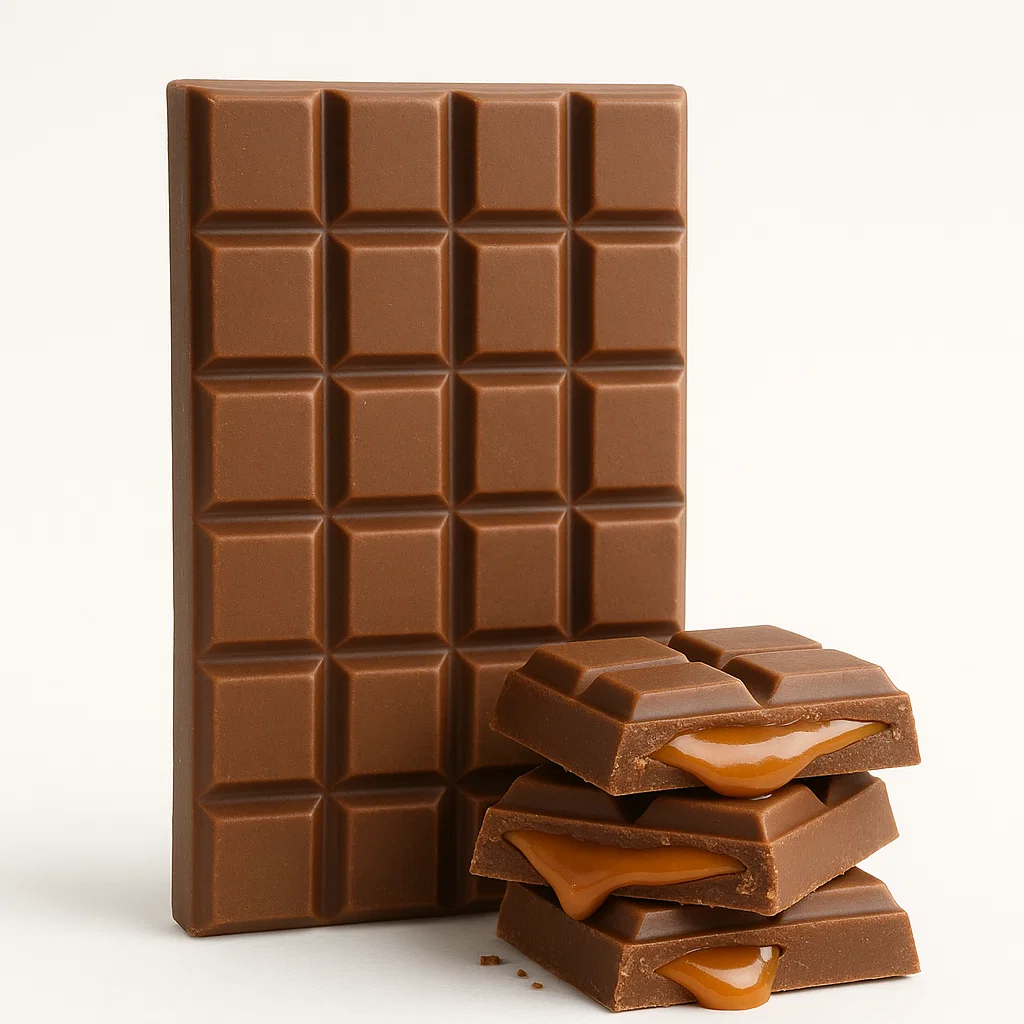 Tablette de chocolat au caramel